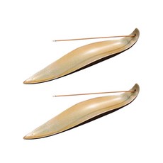 乾宇 波浪陶瓷香座 2入, 復古黃