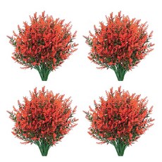 人造花 家居裝飾 花卉 室內裝潢 茂盛薰衣草 4入, 橘色