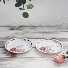 Royal Essex 大玫瑰骨瓷圓盤 2入組, 混合顏色, 2個
