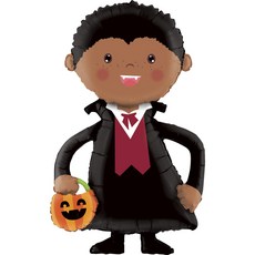 GRABO BALLOONS 萬聖節鋁箔氣球 Linky吸血鬼, 黑色, 1個