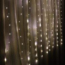 Dawoo F&G LED窗簾線燈 200燈, 透明線 暖白光