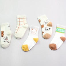 Kids FUTURE 兒童小熊時尚襪5件組