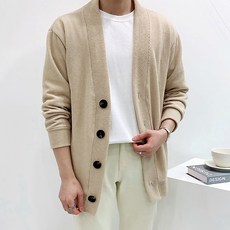 Man Time 男女通用 BON 簡約寬鬆版基本款大尺碼針織開襟衫