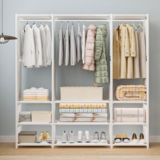 Growthome 免螺絲鋼製組裝系統掛衣架, 白色