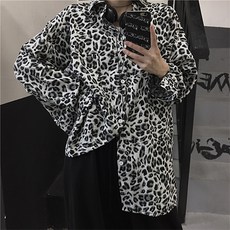 豹紋時髦襯衫豹紋長袖襯衫