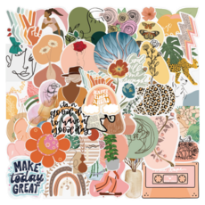 우밍스토어 노트북 꾸미기 감성 캐쥬얼 팬시 스티커 50p 세트, 타입 6, 1세트