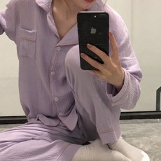 Eolipeul 女款舒適家居服長袖睡衣上下套裝