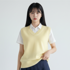 마켓피아 교복 학교 브이넥 니트 조끼