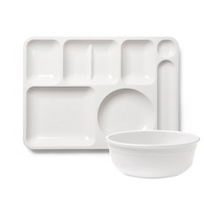 식판 40 + 국그릇 450 세트, 화이트, 1개