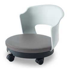 CHAIR FOCUS 蛋型坐地式滾輪椅 高級坐墊靠背 淺灰色 EGB-450, 1個, 灰色