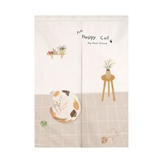 Vinterior 復古風 有貓的風景 隔間門簾, 類型 06