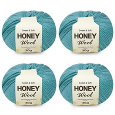 니뜨 허니 울 뜨개실 30g, 32연터키블루, 4개