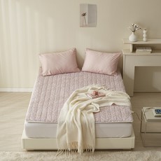 LEREVE 큐티플라워 온열 온수 매트커버, 브라운