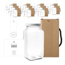 方形香櫞蜂蜜罐850g+白蓋+簡易蜜蜂花盆L貼+封口貼套組, 12組, 760ml