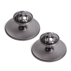 格紋圓盤底座櫥櫃把手 銀色, 2個