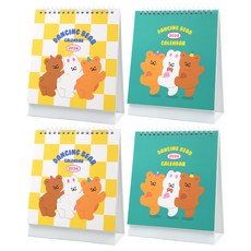 Pinkfoot 5000 跳舞熊 2024 台歷 2 件套, 2組, 黃綠色