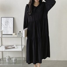 大尺碼大領長版孕婦連身裙 4150款