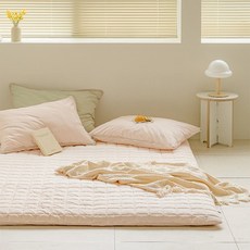 ARPEGGIO BASIC 韓國製造 NEW MAIDEN 8色高密度60支純棉絎縫床墊套, 嫩粉色