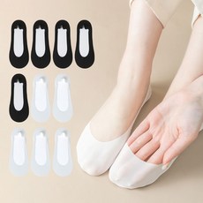여성용 지앤와이 골지 쿨링 얇은 페이크삭스 덧신 10켤레 세트