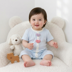 Bebeniz 新生兒用 胖胖立體全開扣短袖連身衣