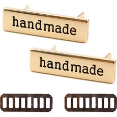 Knitt 手工金屬標籤 + 墊圈組, 2組, 金子