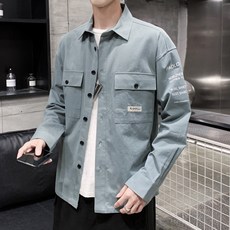 男款I Love Home休閒雙口袋襯衫