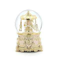 JARLL 讚爾藝術 旋轉木馬下雪水球音樂盒 AT520, 淺褐色的