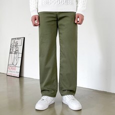 제이에이치스타일 남성용 히든 스판 세미 와이드 기모 본딩 면 보온 팬츠 INROK575