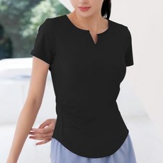 marketpia 女款皮拉提斯瑜珈V領T恤