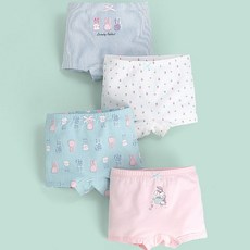 女童圖案印花四角內褲組 4入