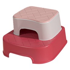 哩哩摳摳 LILIKOKO 兒童分離式階梯椅, 防滑, 雙層椅凳, 1組, 珊瑚紅