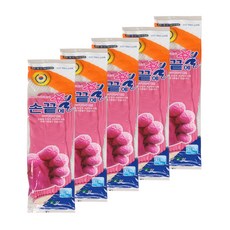 Sonkkeutebyeol 橡膠手套 雙手一組 特大, 粉紅色, 特大(XL)或以上, 5套