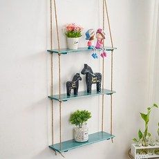 Avenue Goods花盆束帶展示壁掛架 50cm, 藍色, 3段
