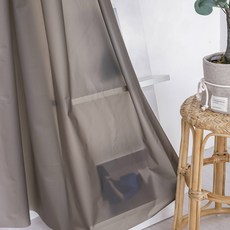 Maison Textile 雞眼扣式 0.15t 防風防寒 防止冷氣流失 塑膠聚氨酯遮蔽簾 S型掛鉤, 黑色半透明