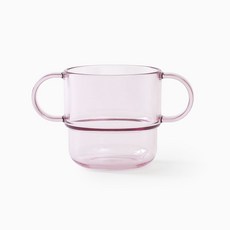 TACKAON 幼兒用Ecogen雙柄透明杯, 粉紅色, 1個, 200ml