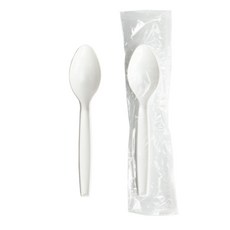 Package Hero 獨立包裝塑膠湯匙 白色, 1件, 500件