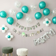 派對趣 手動打氣筒 隨機出貨 + 生日派對 亮片卡通氣球套組 熊, 1套, 混合色