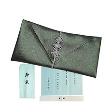 現金禮金袋袋型結繩包袱+高級紅包袋, 卡其色, 1張