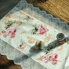 Heim&Heim 玫瑰花邊餐墊, 象牙色+多色, 170 x 34 厘米