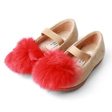 땡큐슈즈머치 女童皇冠毛絨平底鞋