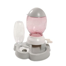 雙碗自動飲水食盆 GH53_RD_839, 1個, 灰色