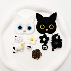 이츠굿텐 네코 고양이 클로그 파츠 실내화 신발꾸미기 9p 세트