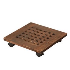 實木花盆滾輪底座 YT_RA1431, 棕色