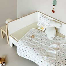 FRAMBOISE 嬰幼兒用 Petit Palm 莫代爾絎縫防水墊, 1個, 象牙白