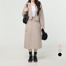 Cotton Closet 女款輕薄防風短版風衣 + 工裝長裙套裝