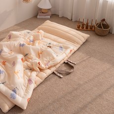 vivienda 莫代爾涼感午睡被+薄墊+枕頭組, 森林動物款(奶油黃)