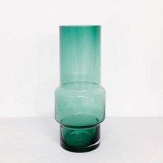 瑪什金盞花 綠色捲筒 現代玻璃花瓶, B