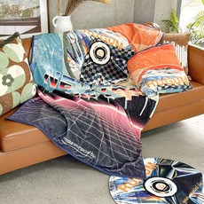 Rugum Y2K 復古 復古風 柔軟毛毯系列 布織品 露營 野餐 喬遷禮物 超細纖維 膝蓋毯 車宿 雙面 冬季毯子