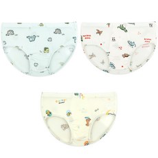 메이키즈 무형광 아동용 마이쥬라기 모달 삼각 팬티 3종 세트