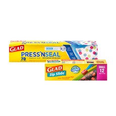 GLAD 佳能 圓點保鮮膜 21.6m*30cm+拉鍊密封袋 S號 12入, 1組